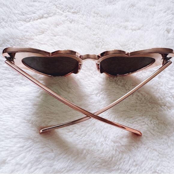 Addison Gold Heart-Shaped Sunglasses - Picture 10 of 13